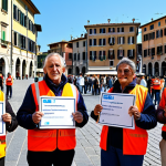 Home 4 역경 극복 사례 연구 - Community Support**
Prompt: A diverse group of fully clothed people participating in a road safety ...